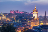Fototapeta Miasto - Edinburgh city from Calton Hill at night, Scotland, UK