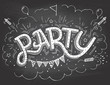 © Paul Lesser - Party hand-lettering invitation on chalkboard