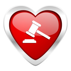 Poster - auction valentine icon court sign verdict symbol