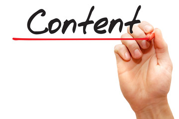 Poster - Hand writing Content with red marker, business concept