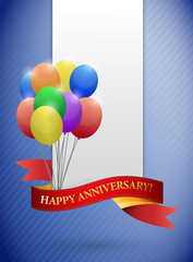 Wall Mural - happy anniversary balloons cards