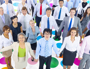 Sticker - Large Group Business People Holding Hand Team Concept