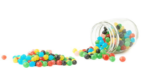 Wall Mural - Candy ball sweets falling out of a jar