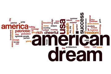 Wall Mural - American dream word cloud