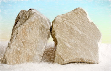 Poster - stones - illustration based on own photo image