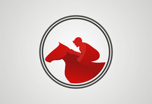 Horse Jocky Logo Icon Vector