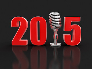 Poster - Microphone with 2015 (clipping path included)