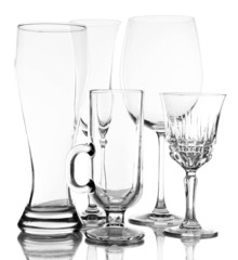 Poster - Different glassware isolated on white