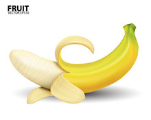 Banana On White Background.vector 