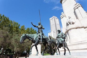 Wall Mural - Madrid. Monument to Cervantes,  Spain