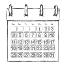 Vector Sketch Loose-leaf Calendar