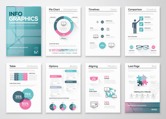 Aufkleber - Modern infographic vector concept. Business graphics brochures.