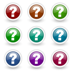 Poster - question mark web icons colorful vector set