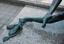 Sculpture Depicting Legs Of  Ballerina And Ballet Shoes