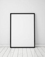 mock up poster in white scandinavian interior, background