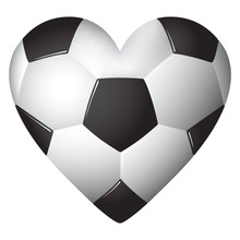 Heart Shaped Football - Soccer - Ball Illustration.