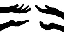 Vector Silhouettes Of Hands.