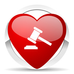 Poster - auction valentine icon court sign verdict symbol