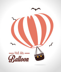 Sticker - Airballoon design over white backgroundvector illustration