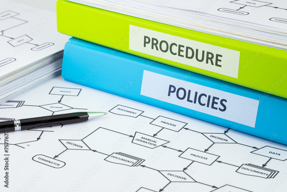 Policies and procedure documents for business - obrazy, fototapety, plakaty 