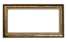 Golden Wood Frame On White Background