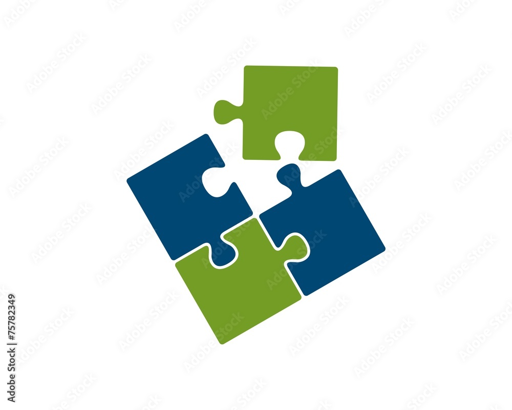puzzle logo - obrazy, fototapety, plakaty 