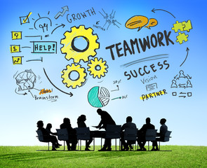 Wall Mural - Teamwork Team Together Collaboration Business Meeting Concept