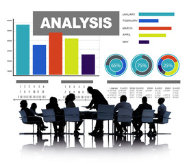 Wall Mural - Analysis analyzing information bar graph data statisitc concept