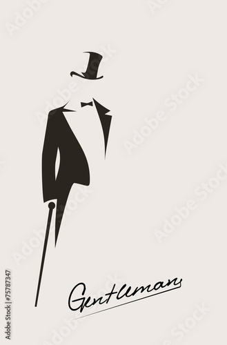 Fotomural silhouette of a gentleman in a tuxedo