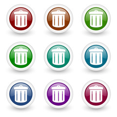Leinwandbilder - recycling colorful web icons vector set