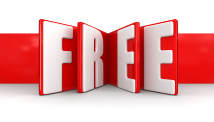 Poster - Label with Free (clipping path included)