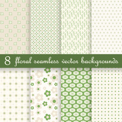 Poster - collection seamless floral backgrounds