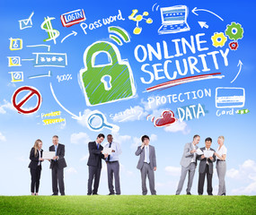 Wall Mural - Online Security Protection Internet Safety Business Concept