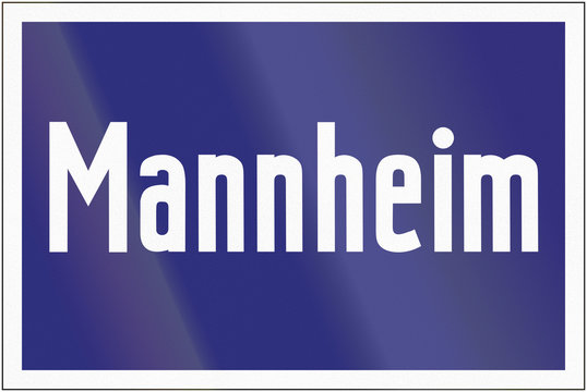Old design (1936) of a sign on a highway exit in Germany