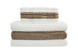 Bath towels in stack. Isolated