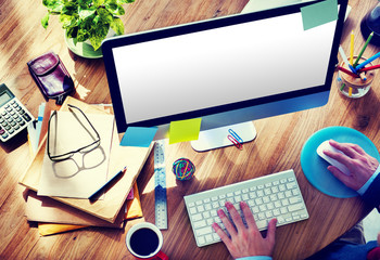 Blank Computer Information Desktop Working Concept