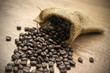 Coffee beans with sack