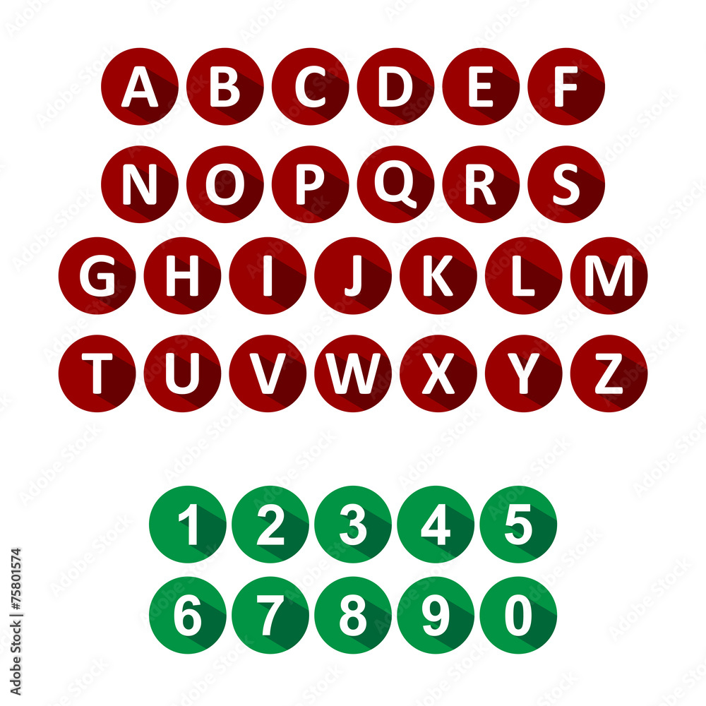 vector alphabet and numbers set of icons Stock Vector | Adobe Stock