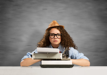 Wall Mural - Girl writer