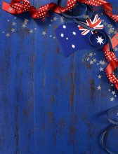 Happy Australia Day Theme Dark Wood Background