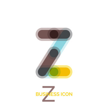 Minimal line font design, letter Z
