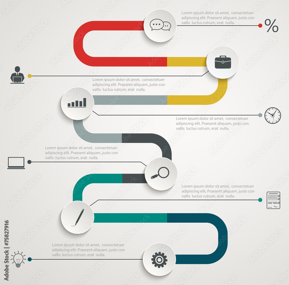 Road infographic timeline with icons Stock Vector | Adobe Stock