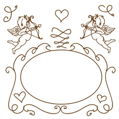 Naklejka na meble Valentine greeting card template with cupids