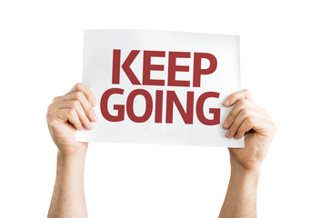 Keep Going card isolated on white background