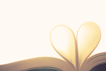 Book page in heart shape