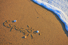 Spain Sign On The Beach