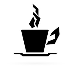 Wall Mural - Black coffee cup icon. Raster