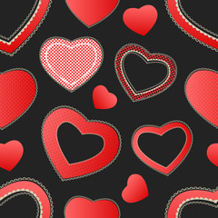 Poster - Valentine hearts seamless pattern