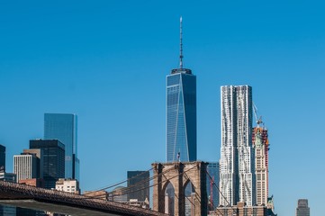 Sticker - brooklyn bridge and new york city manhattan skyline