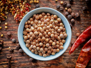 Poster - bowl of coriander seeds